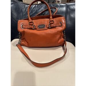 Michael Kors Hamilton large leather satchel in A Burnt Orange